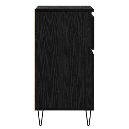 Sideboard with Drawer Black oak 35 x 40 x 70 cm Engineered wood
