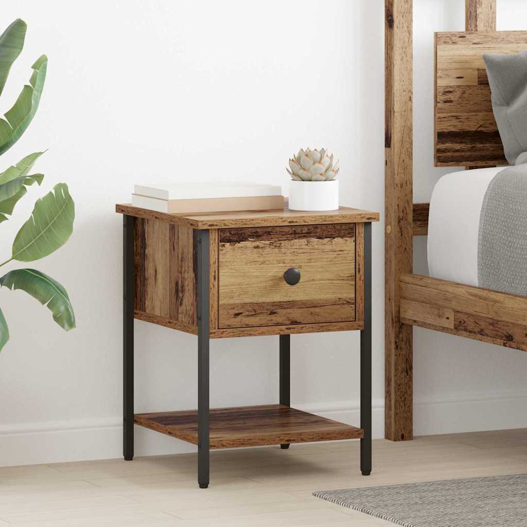 Bedside Table Old Wood 34 x 35.5 x 45 cm Engineered Wood