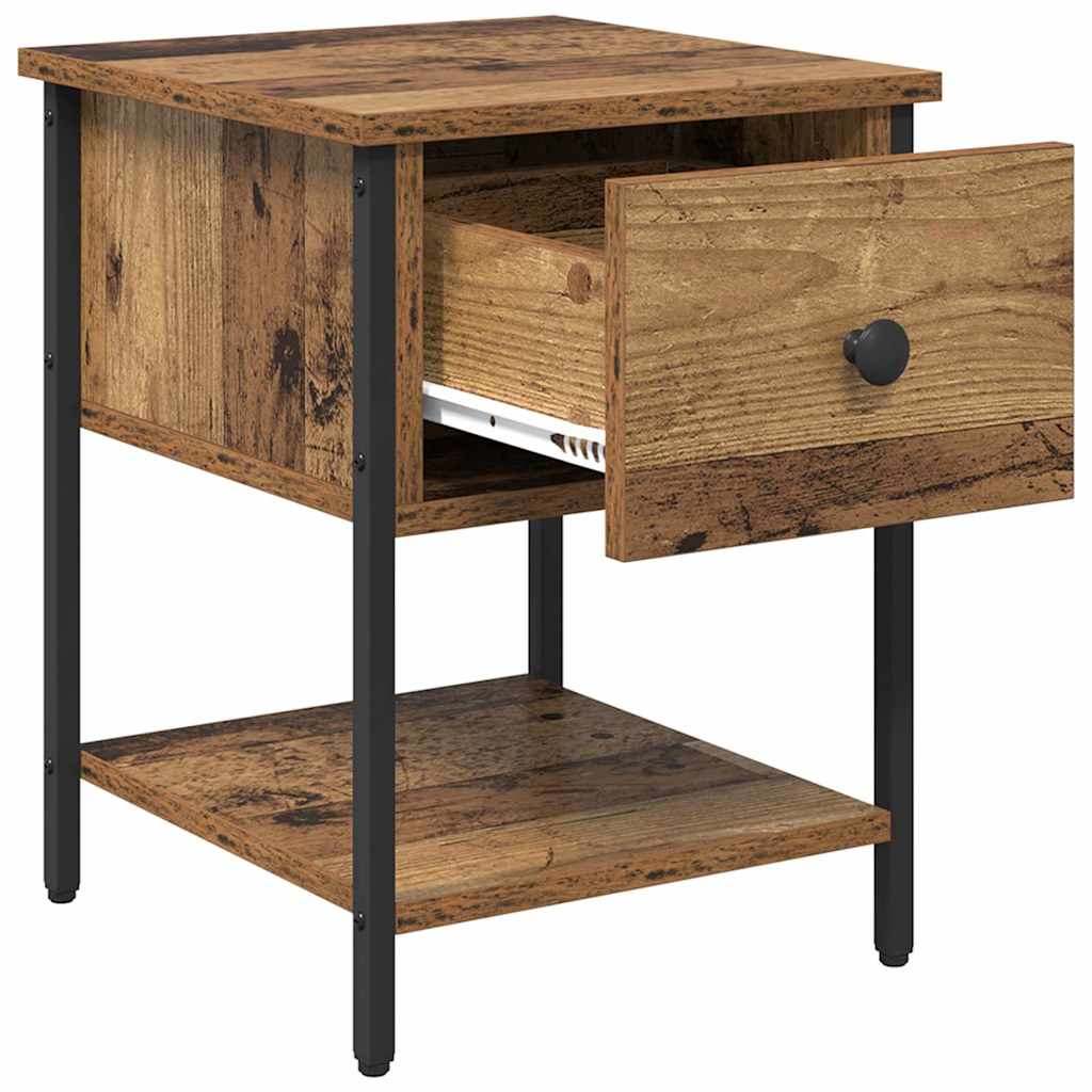 Bedside Table Old Wood 34 x 35.5 x 45 cm Engineered Wood