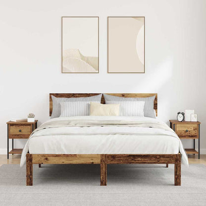 Bedside Table 2 pcs Old Wood 34 x 35.5 x 45 cm Engineered Wood