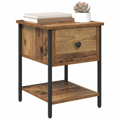 Bedside Table 2 pcs Old Wood 34 x 35.5 x 45 cm Engineered Wood