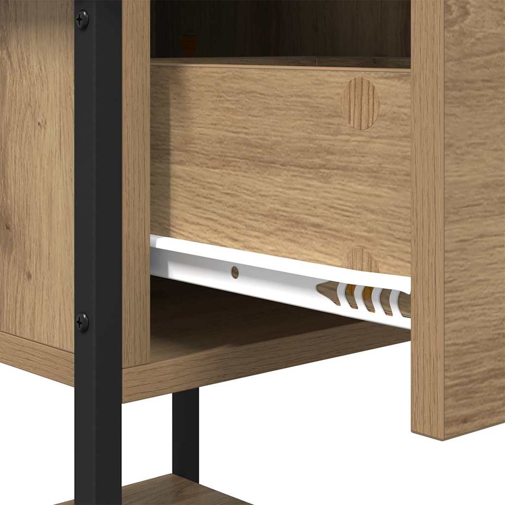 Bedside Table with Drawer 2 pcs Artisan Oak 34 x 35.5 x 45 cm