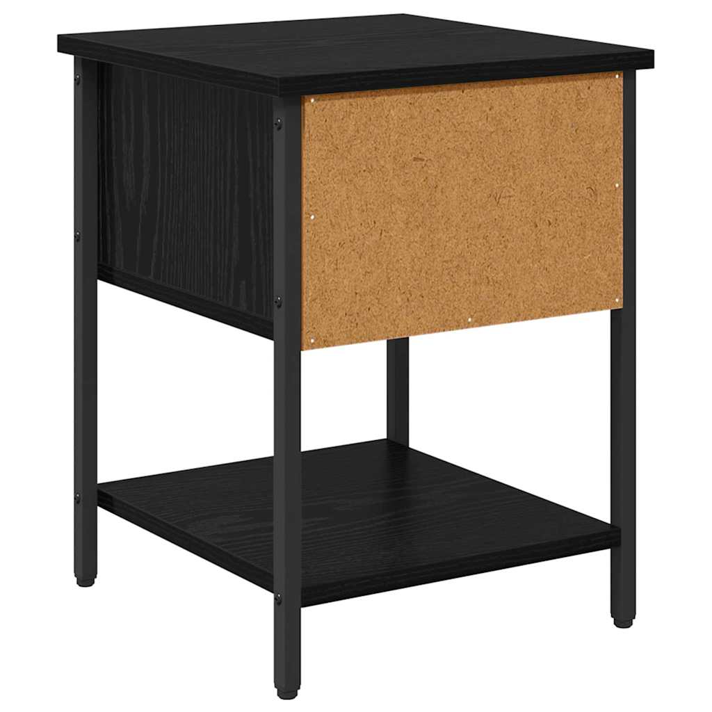 Bedside Table 2 pcs Black Oak 34 x 35.5 x 45 cm Engineered Wood