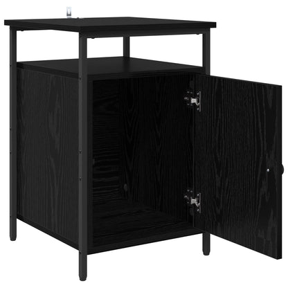 Bedside Cabinet Black Oak 40 x 42 x 60cm Engineered Wood