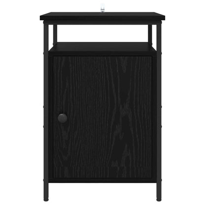 Bedside Cabinet Black Oak 40 x 42 x 60cm Engineered Wood