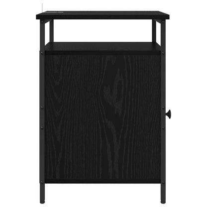 Bedside Cabinet Black Oak 40 x 42 x 60cm Engineered Wood