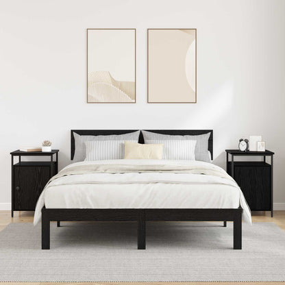 Bedside Cabinet 2 pcs Black Oak 40 x 42 x 60cm Engineered Wood