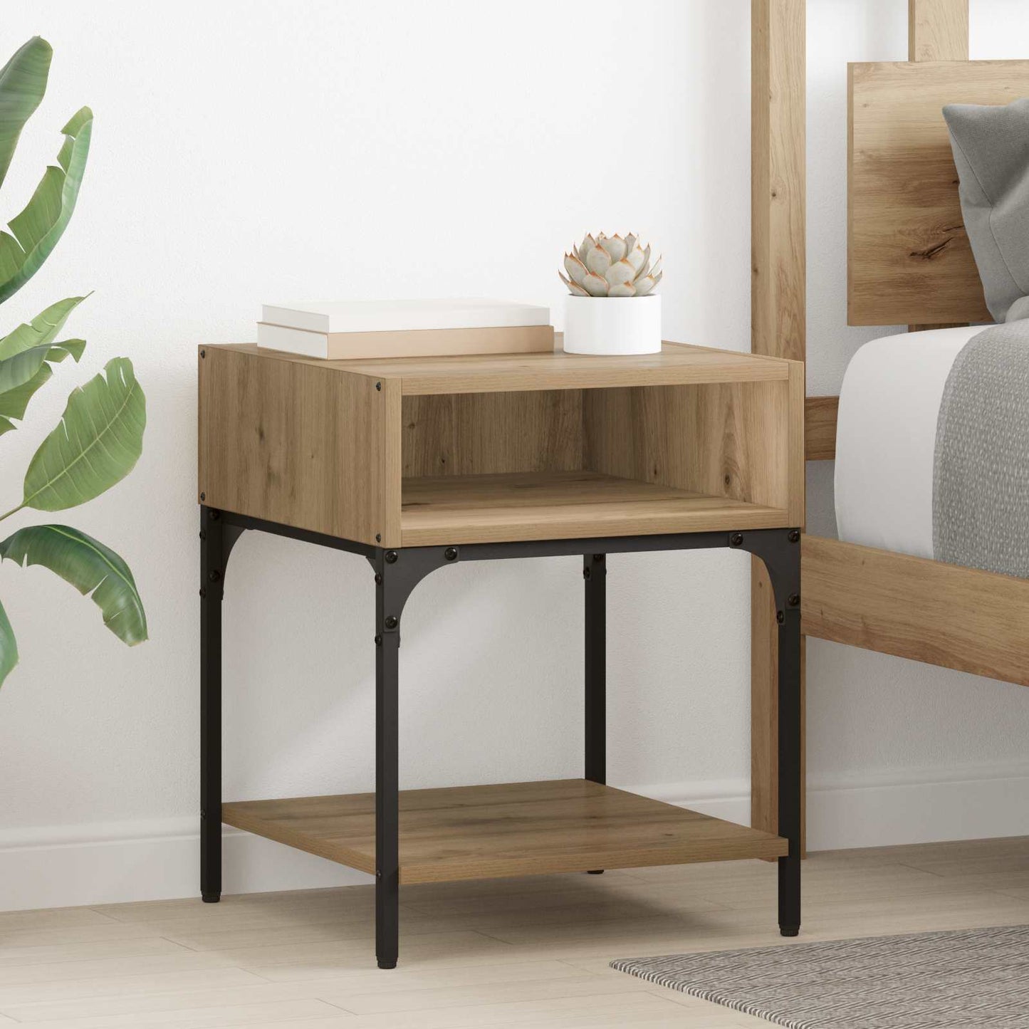 Bedside Table Artisan Oak 40 x 40 x 50 cm Engineered Wood