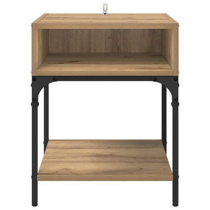 Bedside Table 2 pcs Artisan Oak 40 x 40 x 50 cm Engineered Wood