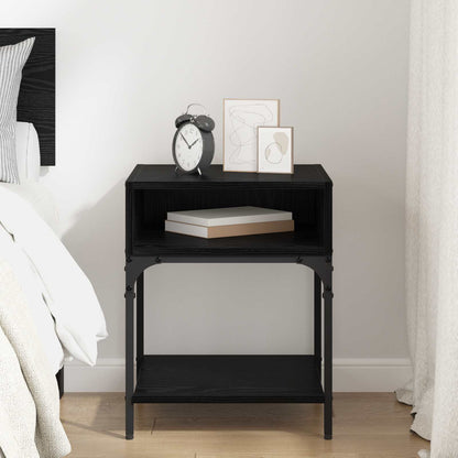 Bedside Table Black Oak 40 x 40 x 50 cm Engineered Wood
