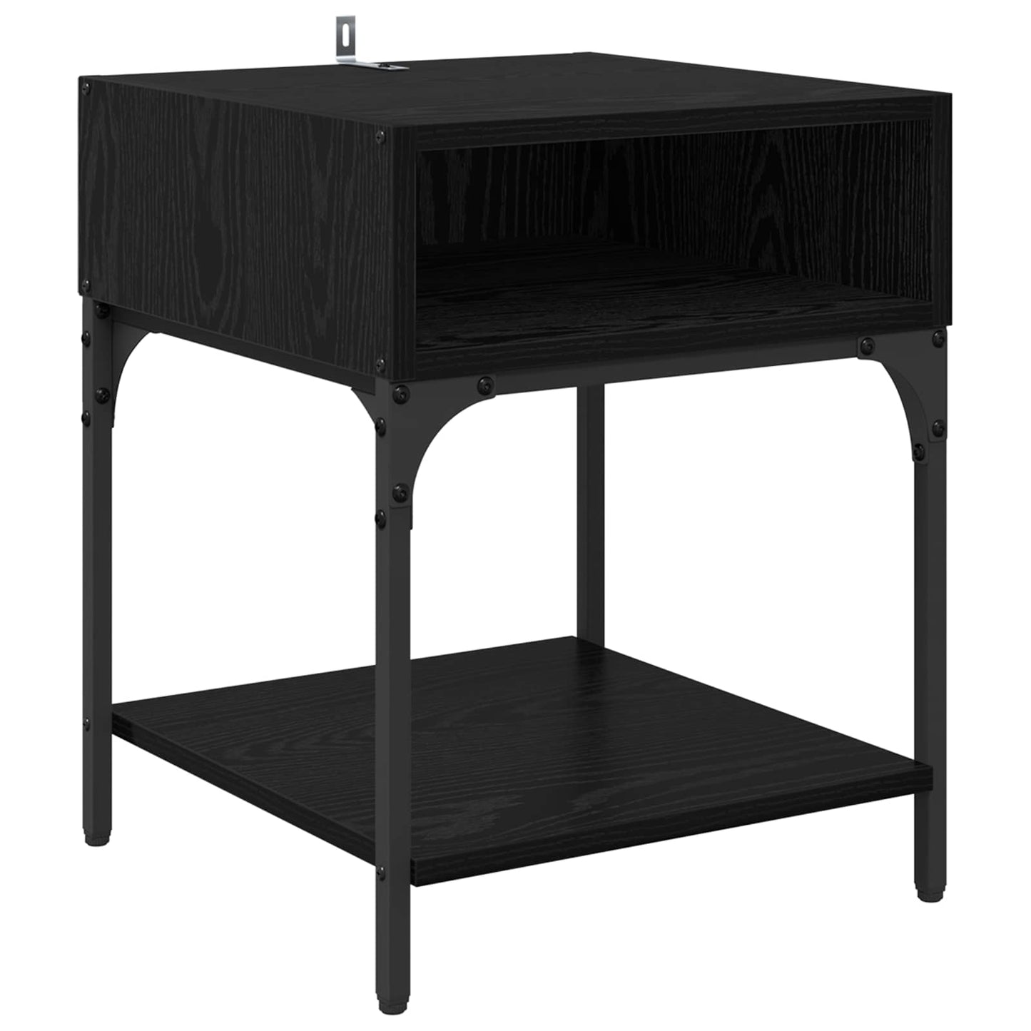 Bedside Table Black Oak 40 x 40 x 50 cm Engineered Wood