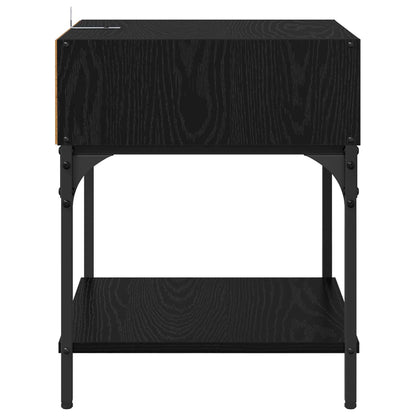 Bedside Table Black Oak 40 x 40 x 50 cm Engineered Wood