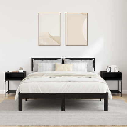 Bedside Table 2 pcs Black Oak 40 x 40 x 50 cm Engineered Wood