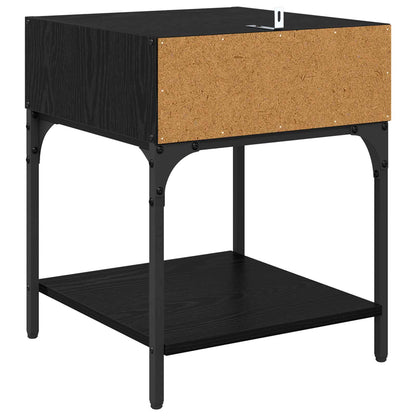 Bedside Table 2 pcs Black Oak 40 x 40 x 50 cm Engineered Wood