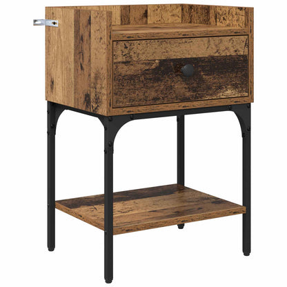 Bedside Table Old Wood 40 x 29 x 60 cm Engineered Wood