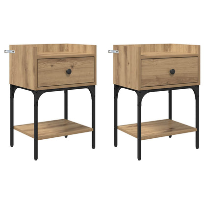 Bedside Table 2 pcs Artisan Oak 40 x 29 x 60 cm Engineered Wood