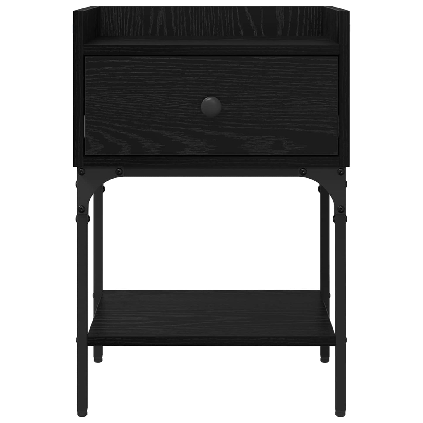 Bedside Table Black Oak 40 x 29 x 60 cm Engineered Wood