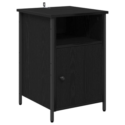 Bedside Cabinet 2 pcs Black Oak 40 x 42 x 60 cm Engineered Wood