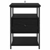 Bedside Cabinet Black oak 40 x 42 x 56 cm Engineered wood