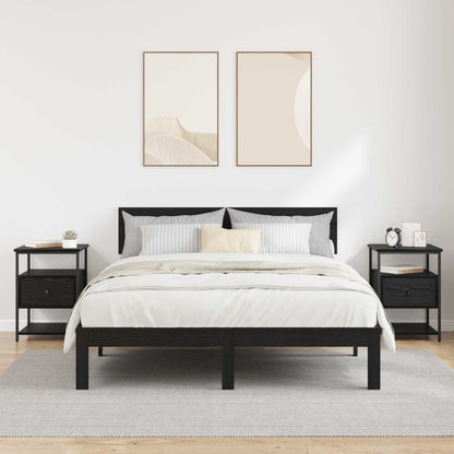 Bedside Cabinet 2 pcs Black Oak 40 x 42 x 56 cm Engineered Wood