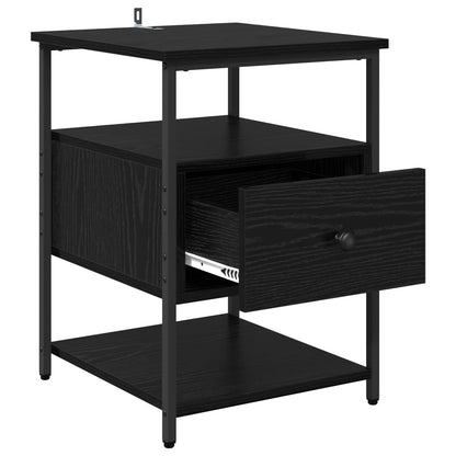 Bedside Cabinet 2 pcs Black Oak 40 x 42 x 56 cm Engineered Wood