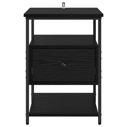 Bedside Cabinet 2 pcs Black Oak 40 x 42 x 56 cm Engineered Wood