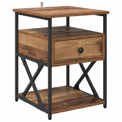 Bedside Cabinet 2 pcs Old Wood 40 x 42 x 55 cm Engineered Wood