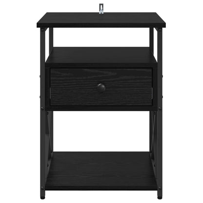 Bedside Cabinet Black Oak 40 x 42 x 55 cm Engineered Wood
