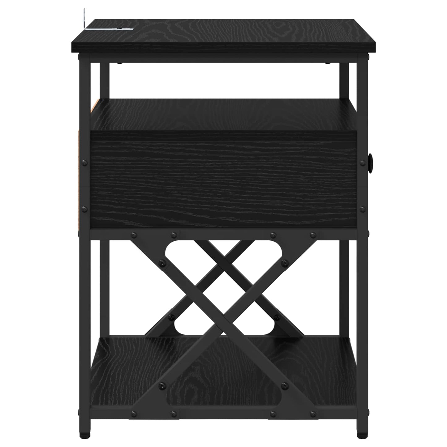 Bedside Cabinet Black Oak 40 x 42 x 55 cm Engineered Wood