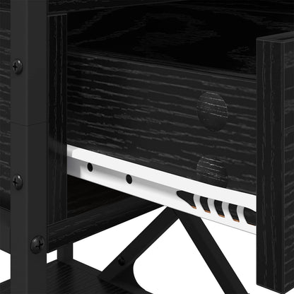 Bedside Cabinet 2 pcs Black Oak 40 x 42 x 55 cm Engineered Wood