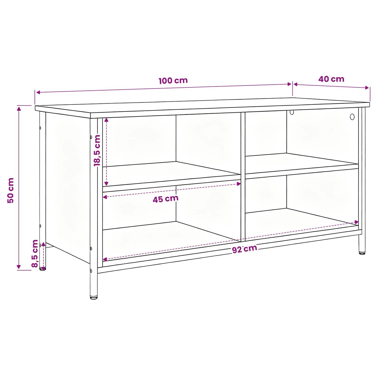 TV Cabinet 100 x 40 x 50 cm Artisan Oak Engineered Wood