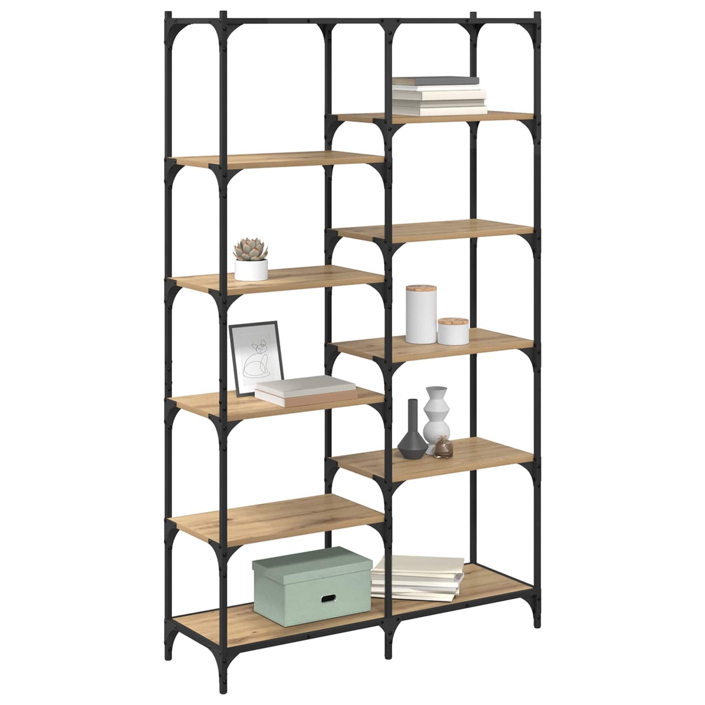 Bookshelf 9-Tier 100 x 32 x 170 cm Engineered wood Artisan oak