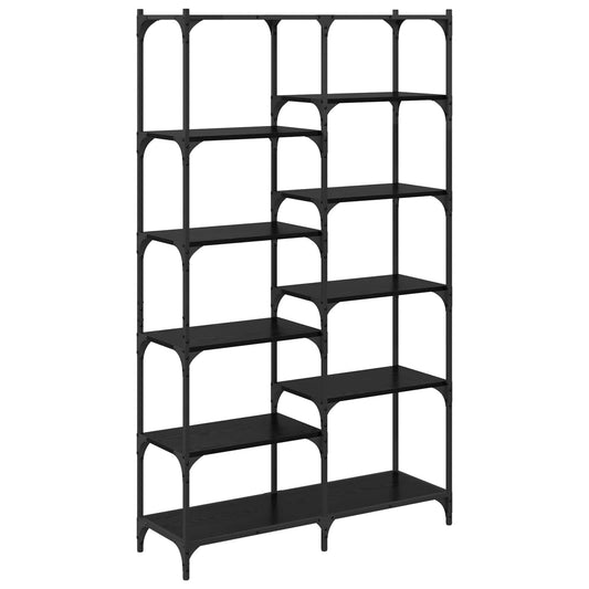 Bookshelf 9-Tier 100 x 32 x 170 cm Engineered Wood Black oak