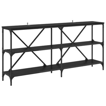 Console Table Black Oak 160 x 30 x 75 cm Engineered Wood