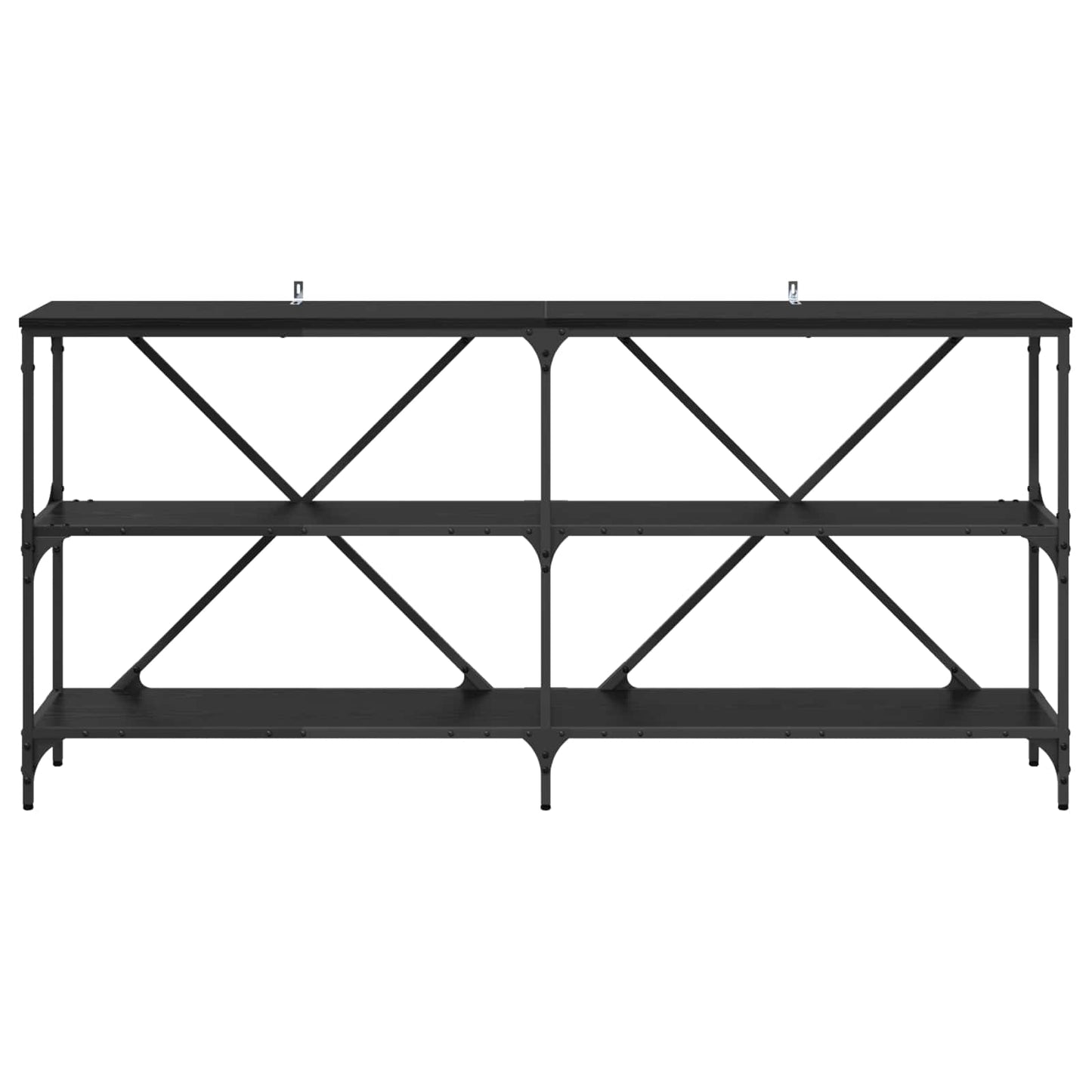 Console Table Black Oak 160 x 30 x 75 cm Engineered Wood