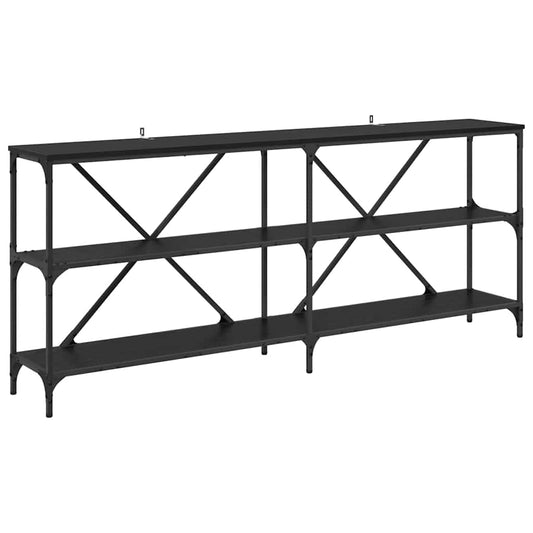Console Table Black Oak 180 x 30 x 75 cm Engineered Wood