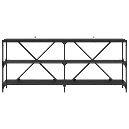 Console Table Black Oak 180 x 30 x 75 cm Engineered Wood
