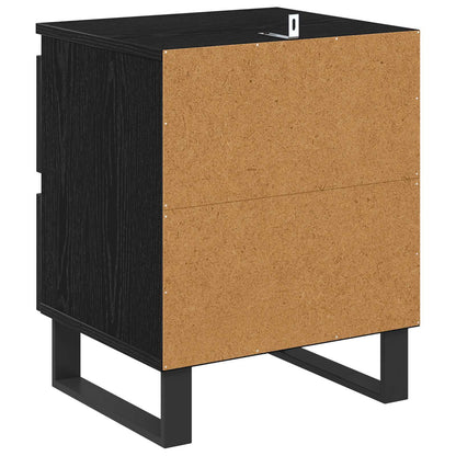 Bedside Cabinet 2 pcs Black Oak 40 x 35 x 50 cm Engineered Wood