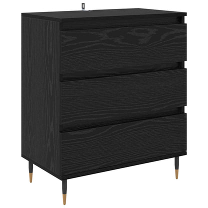 Sideboard with Drawer Black Oak 60 x 35 x 70 cm Engineered Wood