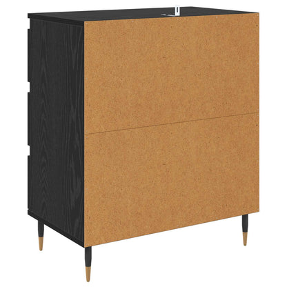 Sideboard with Drawer Black Oak 60 x 35 x 70 cm Engineered Wood