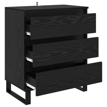 Sideboard with Drawer Black Oak 60 x 35 x 70 cm Engineered Wood