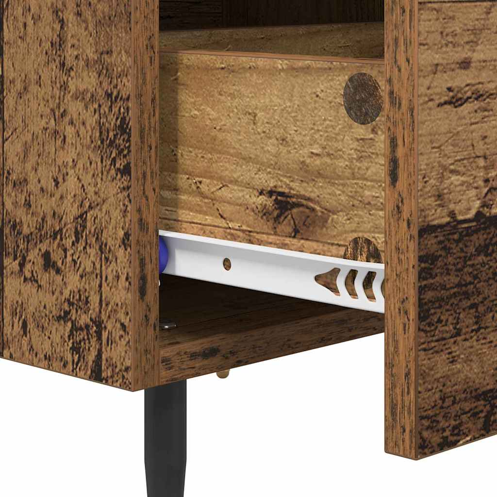 Bedside Cabinet with Drawer 2 pcs Old Wood 40 x 35 x 47.5 cm