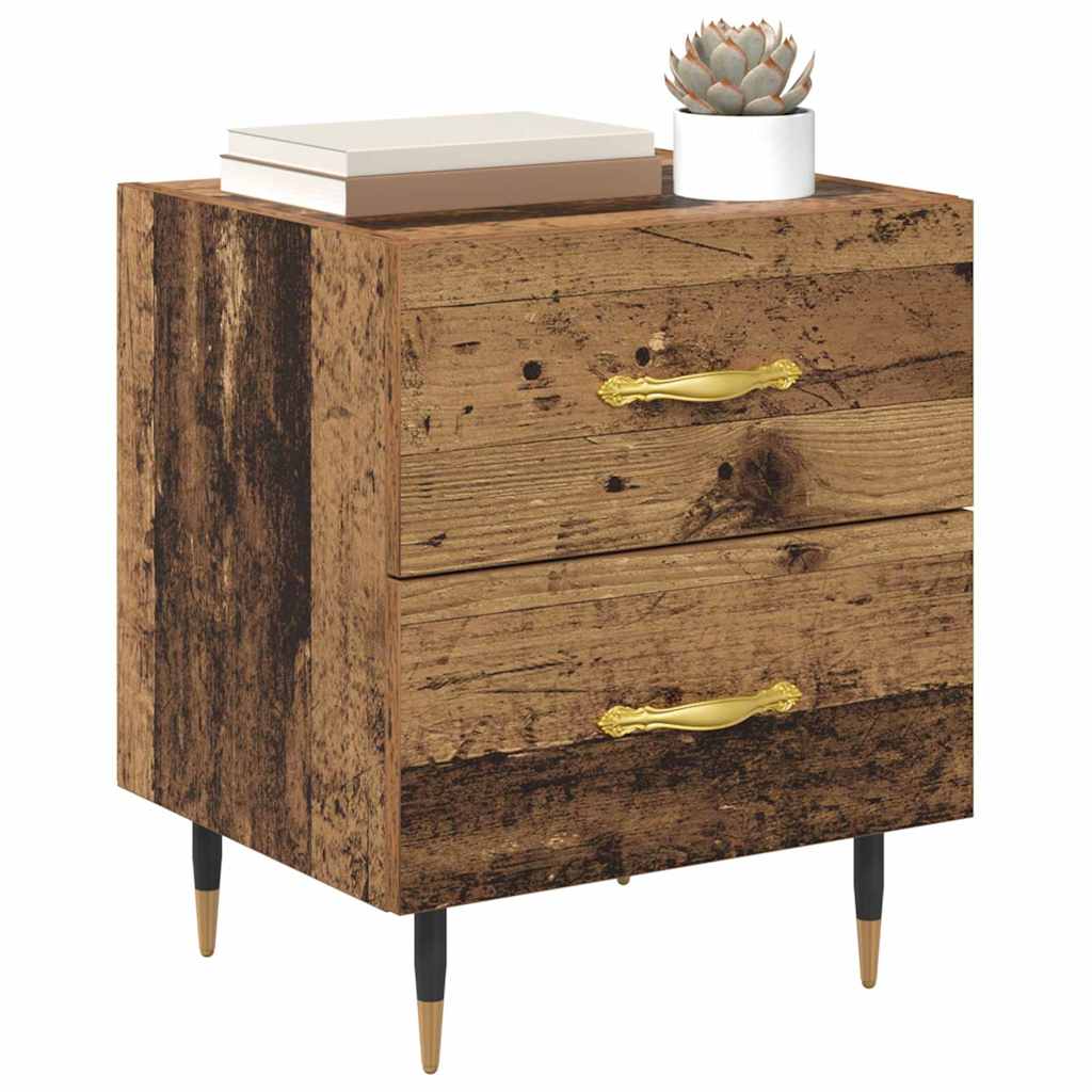 Bedside Cabinet with Drawer 2 pcs Old Wood 40 x 35 x 47.5 cm