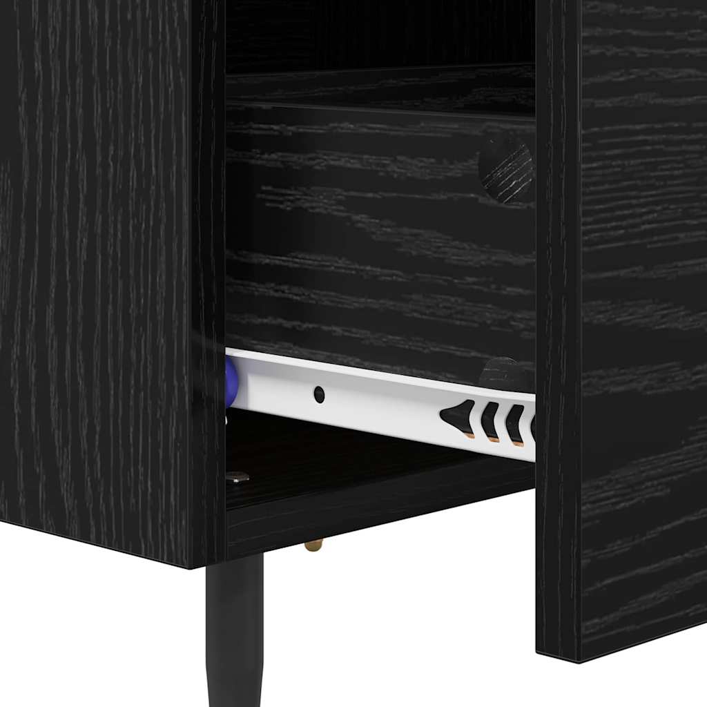 Bedside Cabinet Black Oak 40 x 35 x 47.5 cm Engineered Wood