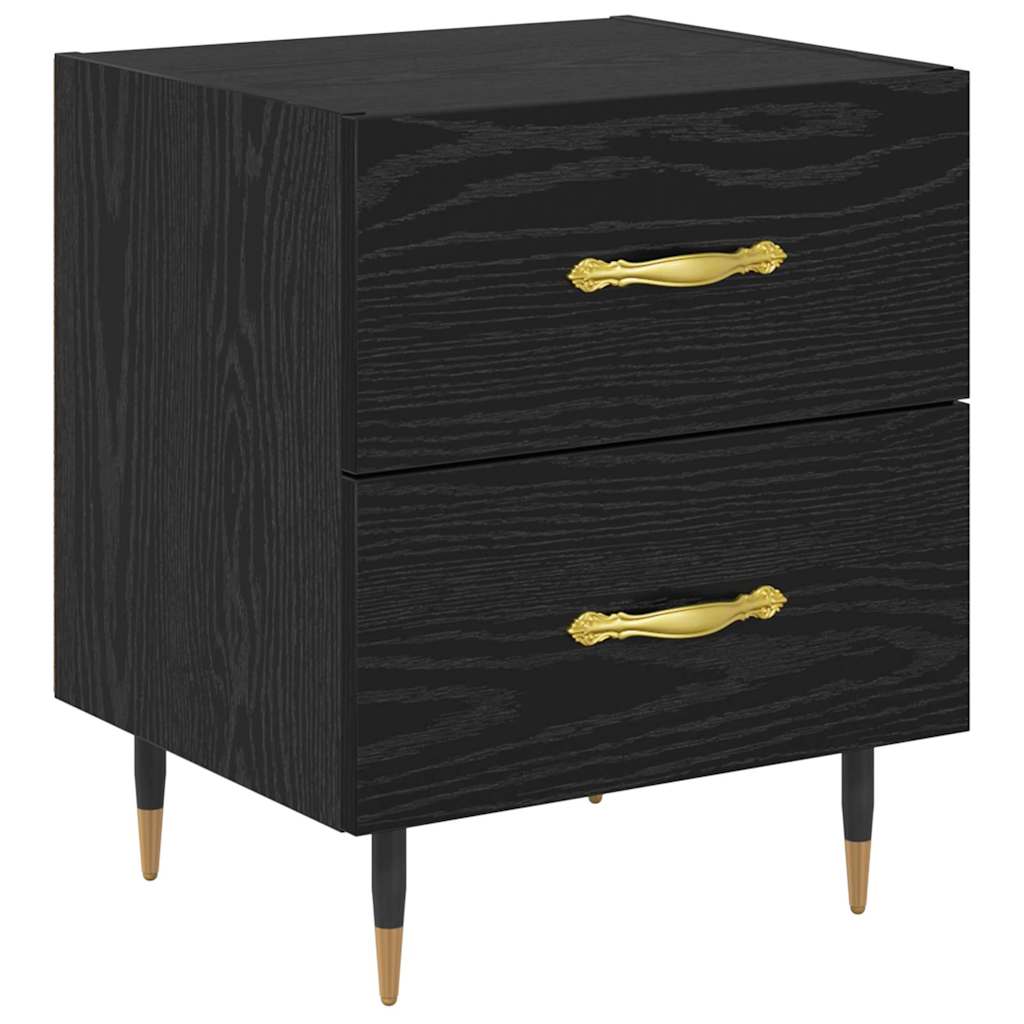 Bedside Cabinet Black Oak 40 x 35 x 47.5 cm Engineered Wood