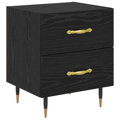 Bedside Cabinet Black Oak 40 x 35 x 47.5 cm Engineered Wood