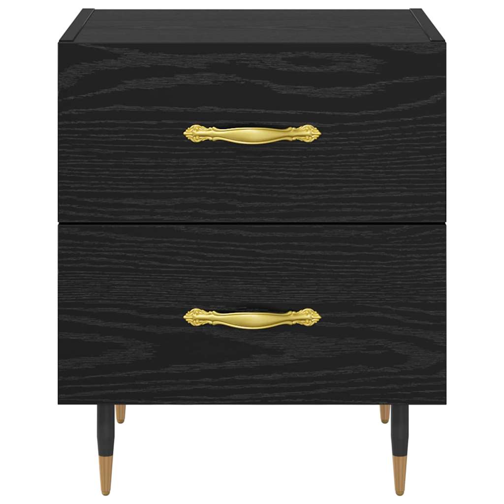 Bedside Cabinet Black Oak 40 x 35 x 47.5 cm Engineered Wood