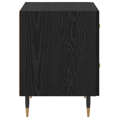 Bedside Cabinet Black Oak 40 x 35 x 47.5 cm Engineered Wood