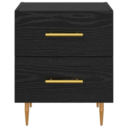 Bedside Cabinet Black Oak 40 x 35 x 47.5 cm Engineered Wood