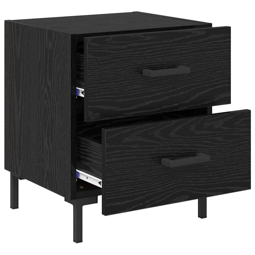 Bedside Cabinet Black Oak 40 x 35 x 47.5 cm Engineered Wood